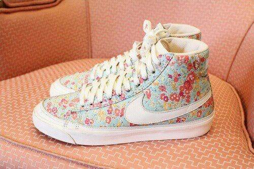 Floral Nikes Swag Cool Love Fun Girly Cute Adorable