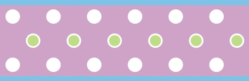 Peel Stick Purple Polka Dot Wallpaper Border Baby Girl Nursery Wall 1000x328