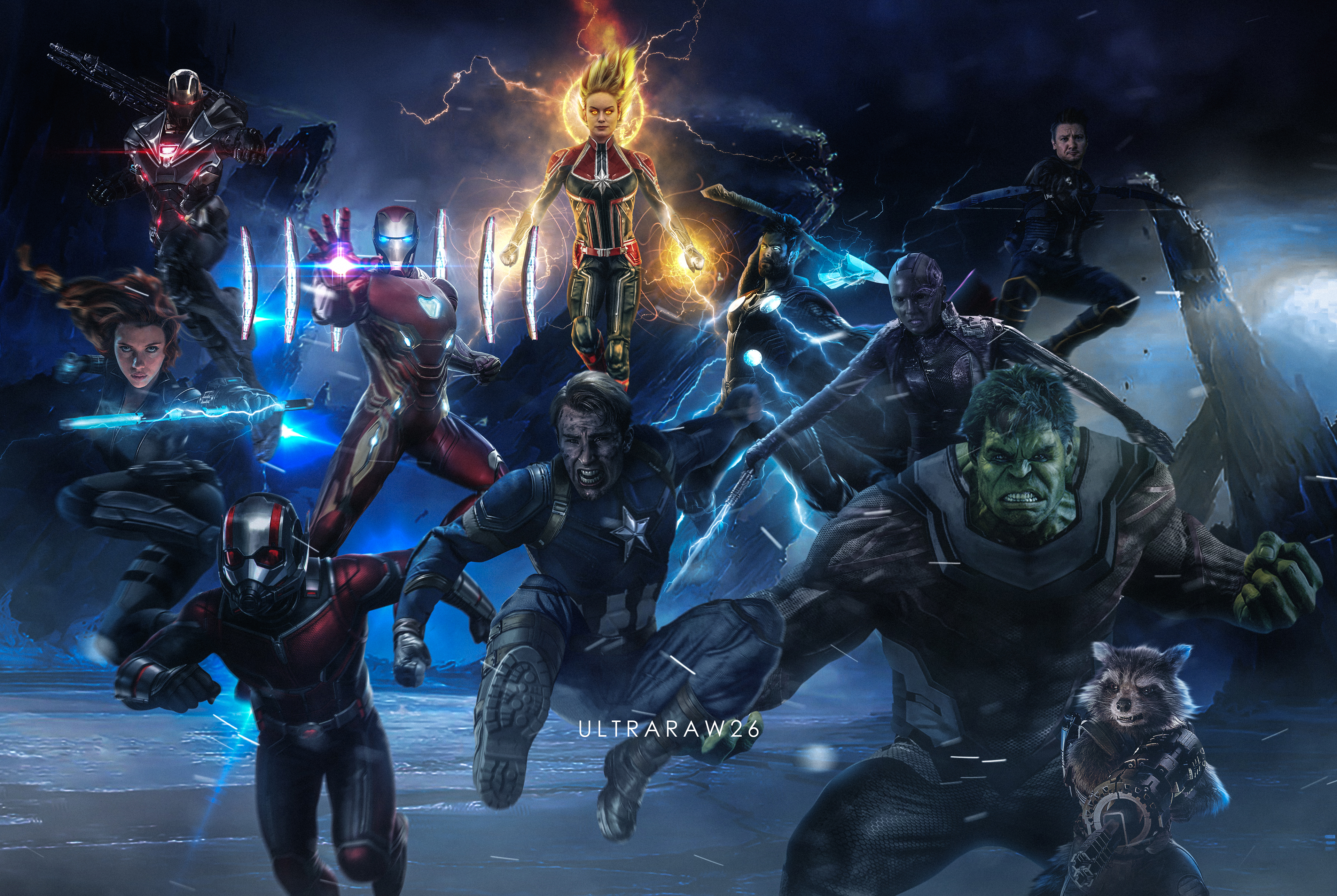 Avengers Endgame Iron Man Thor Hulk Black Widow War Machine