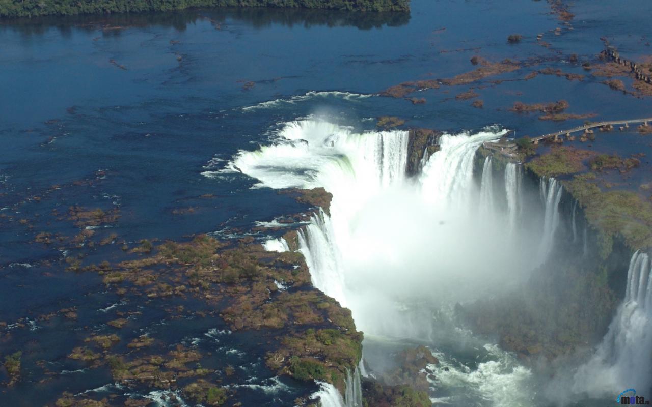 Wallpaper Iguazu Falls Border Of Brasil And