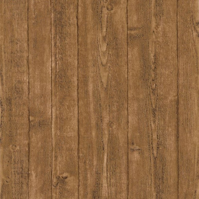 Puffy Textured Walnut Brown Wood Planks Heavy Duty Wallpaper Fd56910