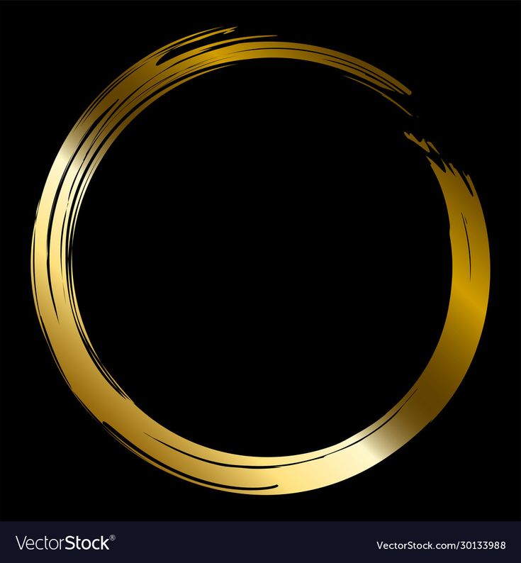 Vector gold brush circle on black background Download a Free