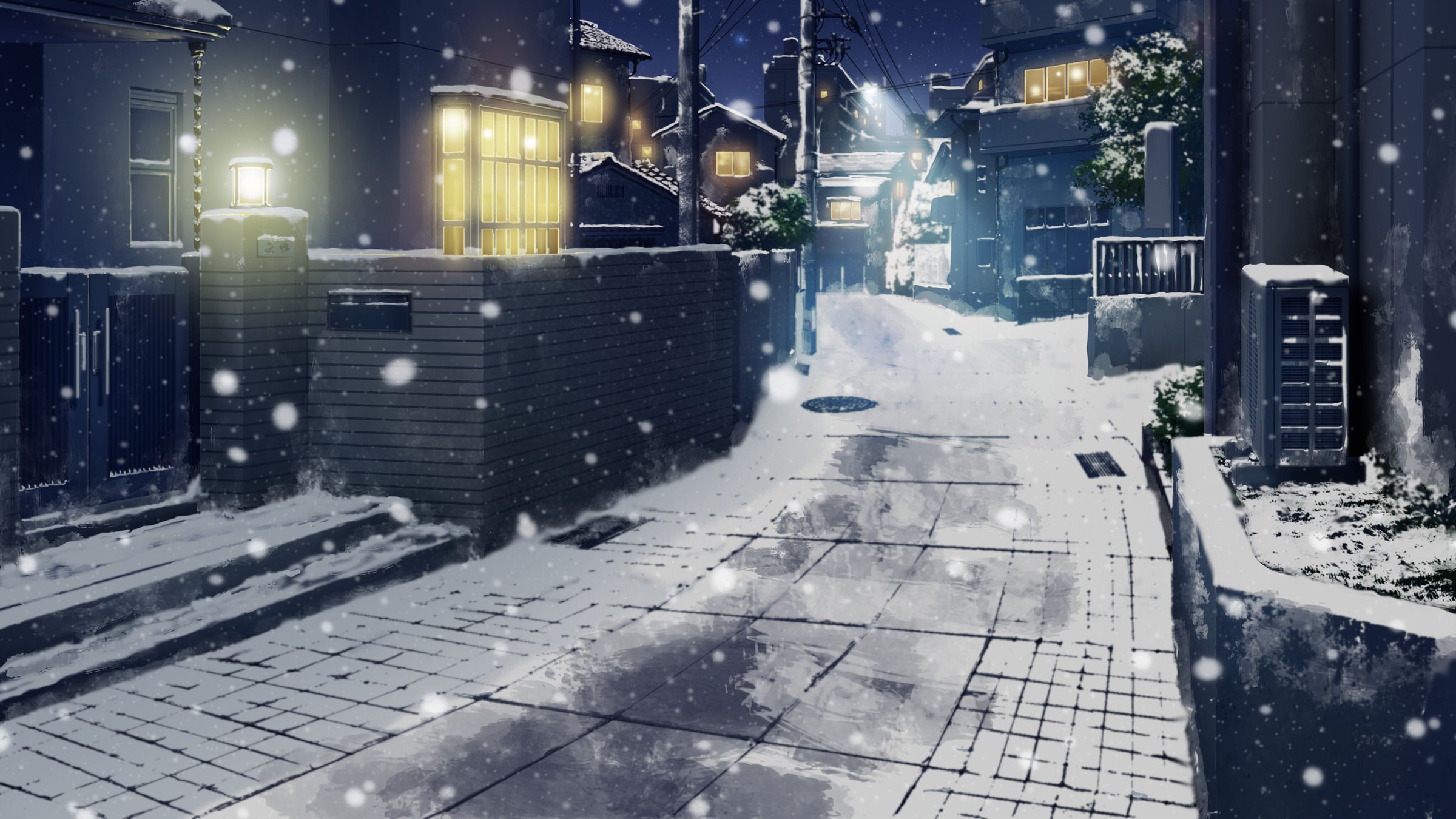 Free download Anime Street Wallpapers on [2400x1350] for your Desktop,  Mobile & Tablet | Explore 25+ Anime Winter City Wallpapers | City Background,  City Wallpaper, City Backgrounds