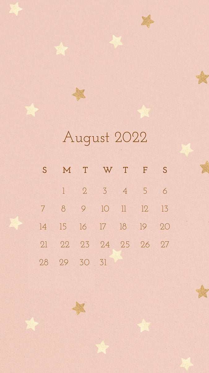 Stars 2022 August calendar mobile Photo   rawpixel 675x1200