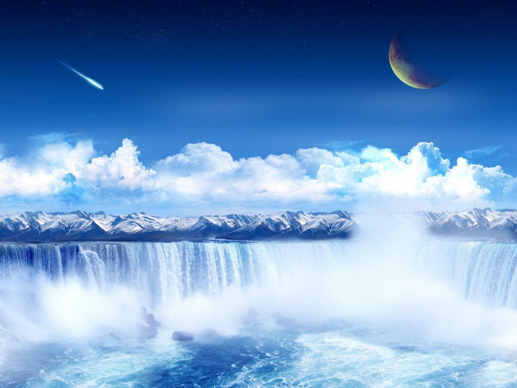 Desktop backgrounds Backgrounds 3D Graphics Waterfall 3D