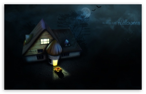 Halloween House HD Wallpaper For Wide Widescreen Whxga Wqxga