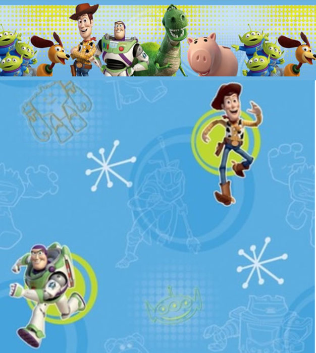 Toy Story Border With Buzz Woody Rez The Green Aliens And Slinky