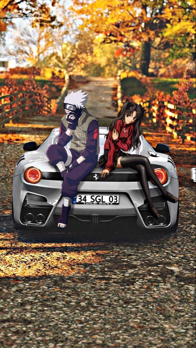 Ferrari X Kakashi And New Gf Rin Toshaka Cool Anime Wallpaper