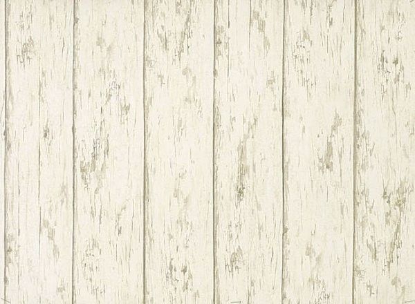 Weathered Barn Wood Off White Brown Wallpaper Double Roll
