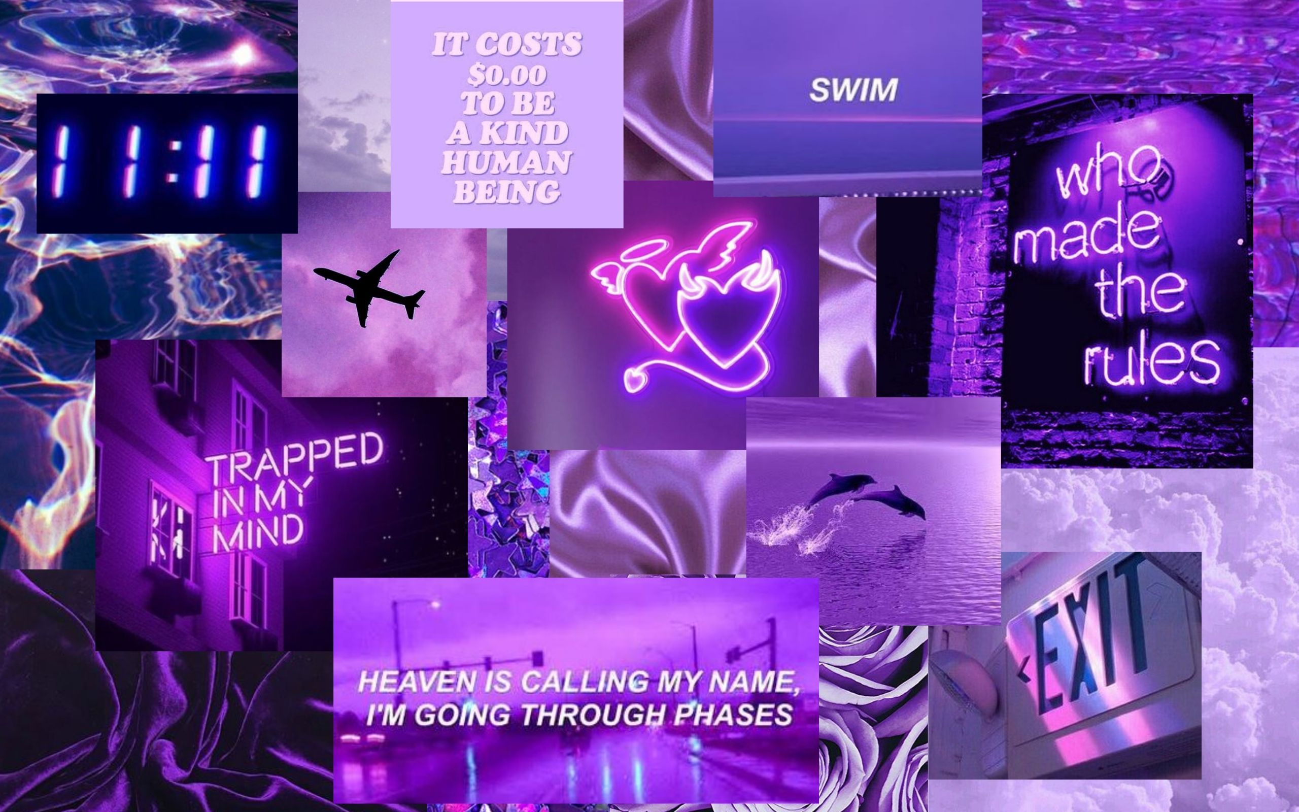 Purple Aesthetic Collage Wallpaper
