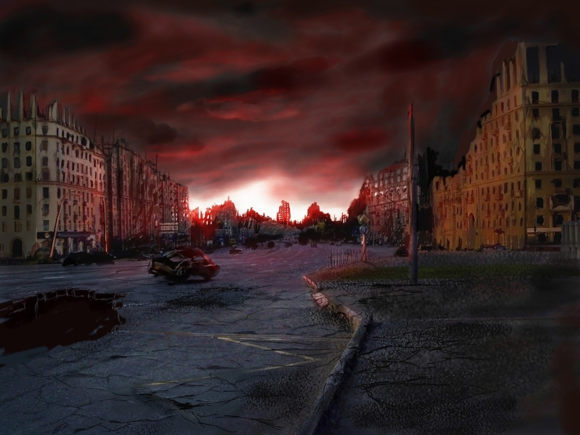 Lexica - apocalyptic orange city background