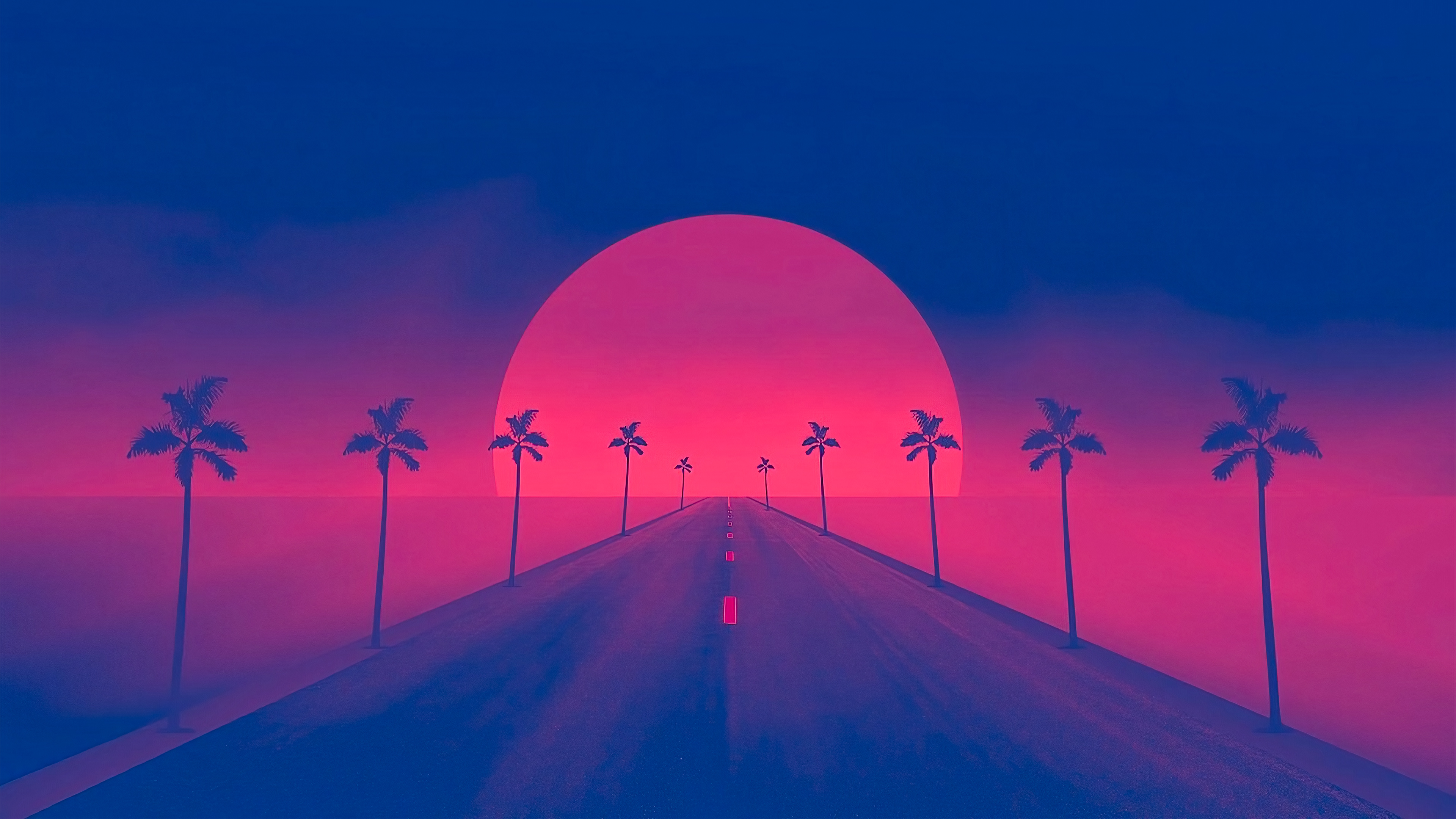 Retrowave Sunset 4k Wallpaper HD