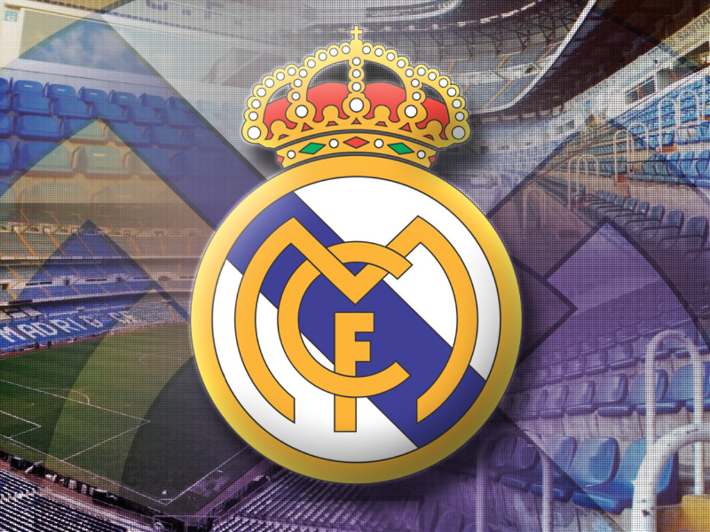 Real Madrid  Blue Background  Logo Wallpaper Download  MobCup