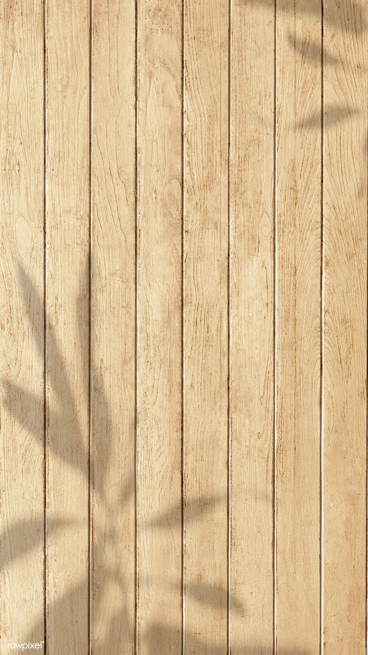 Leaves Shadow On Oak Wooden Texture Mobile Phone Wallpaper