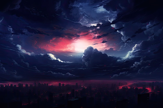Anime Style Clouds Wallpaper