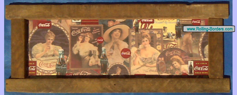 Framed Version Of Our Discontinued Antique Coca Cola Wallpaper Border