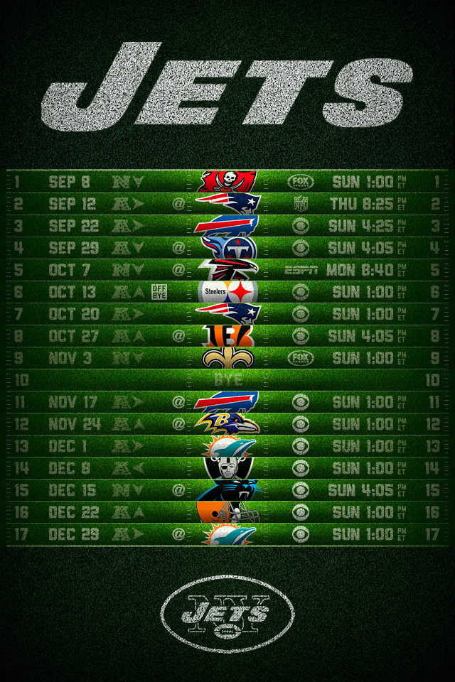 New York Jets Football Schedule iPhone Wallpaper