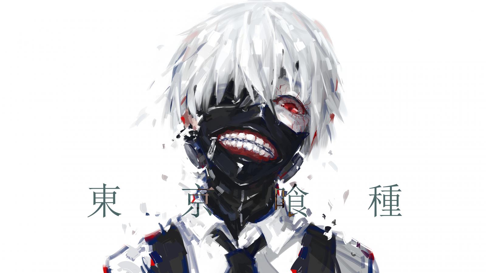 Tokyo Ghoul Kaneki Ken Mask Wallpaper with white Hairs HD Wallpapers