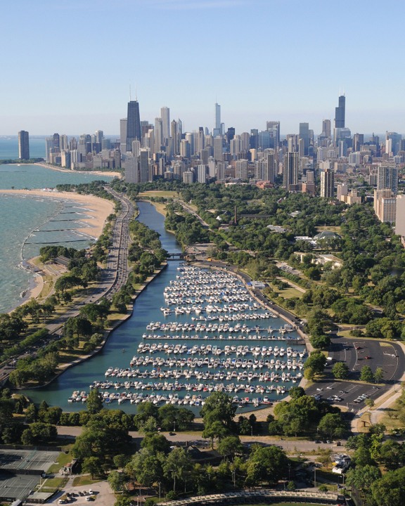 S Wallpaper Aerial Of Diversey Harbor Chicago Lakefront