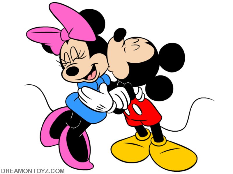 Mickey Mouse Kissing Minnie Wallpaper