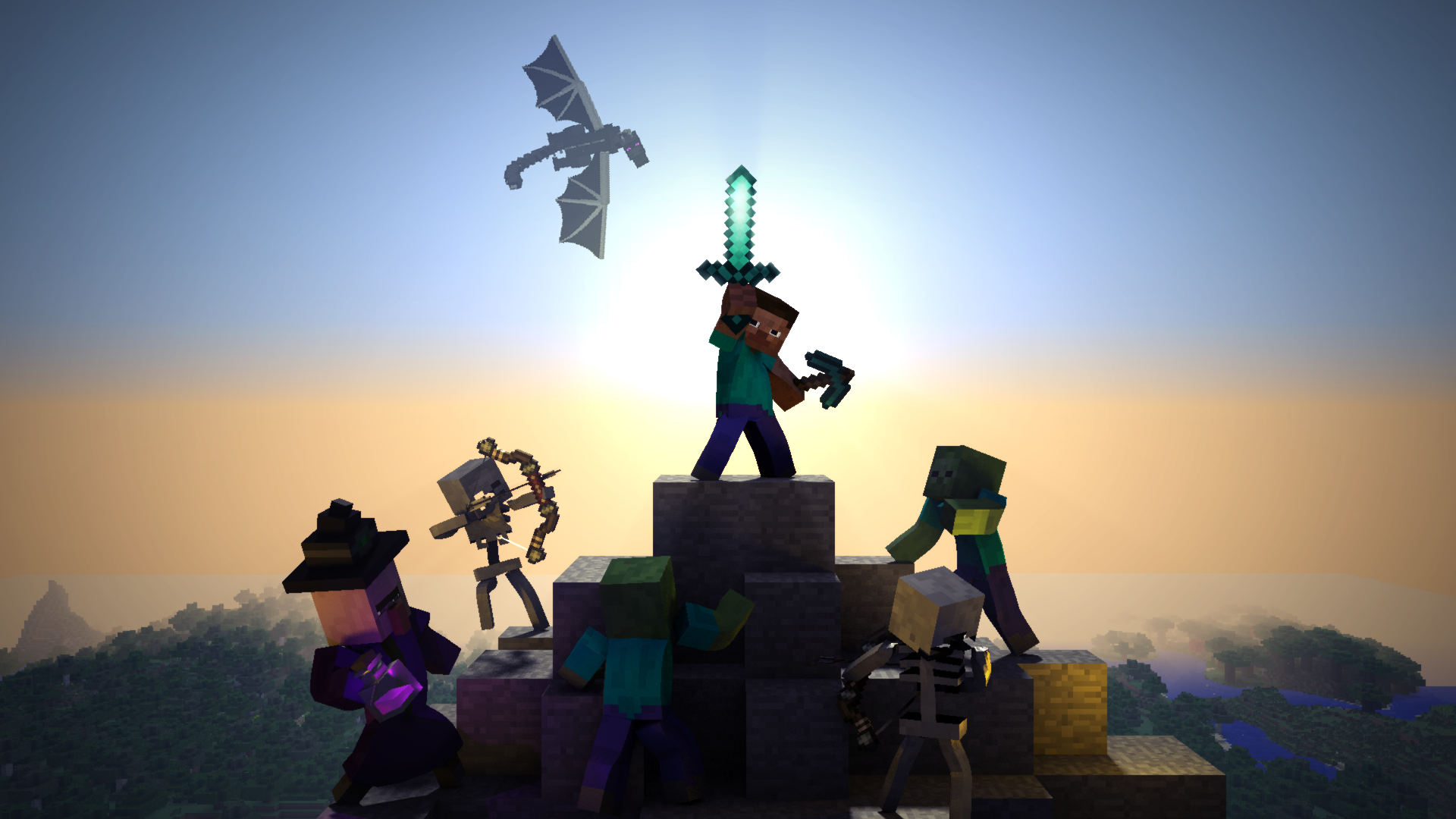 This Is A HD 3d Minecraft Wallpaper That I Worked On Used Blender