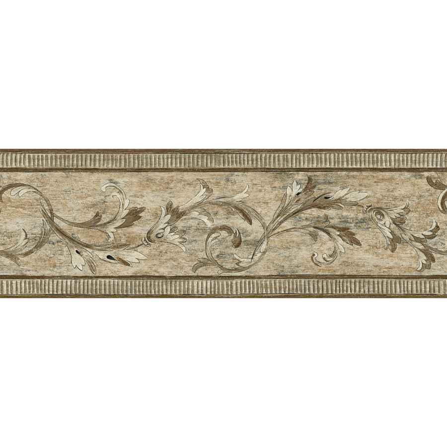 Free download Brown Architectural Scroll Prepasted Wallpaper Border at