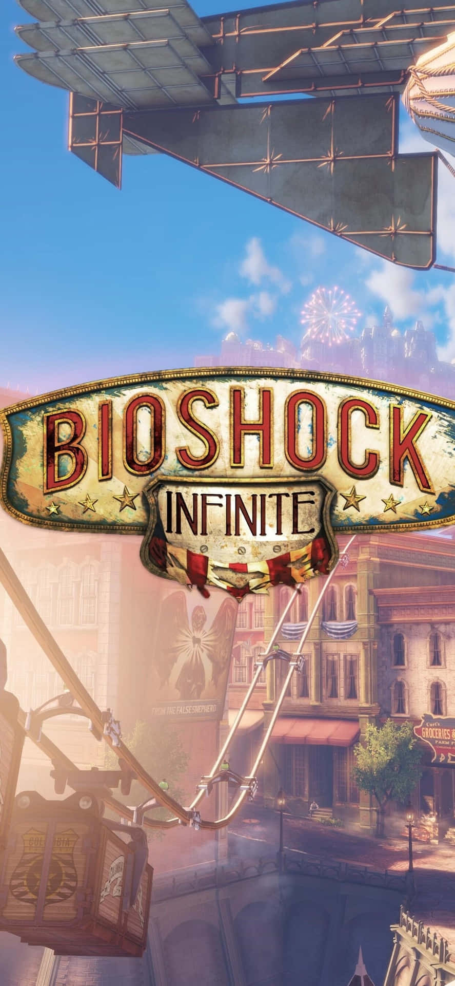 Portrait Logo iPhone Xs Max Bioshock Infinite Background Wallpaper