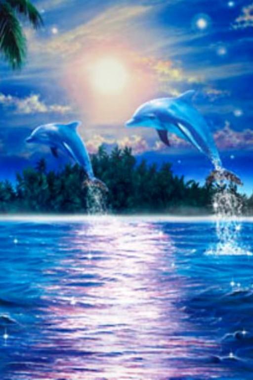 Blue Dolphins Glitter Effect Screenshot