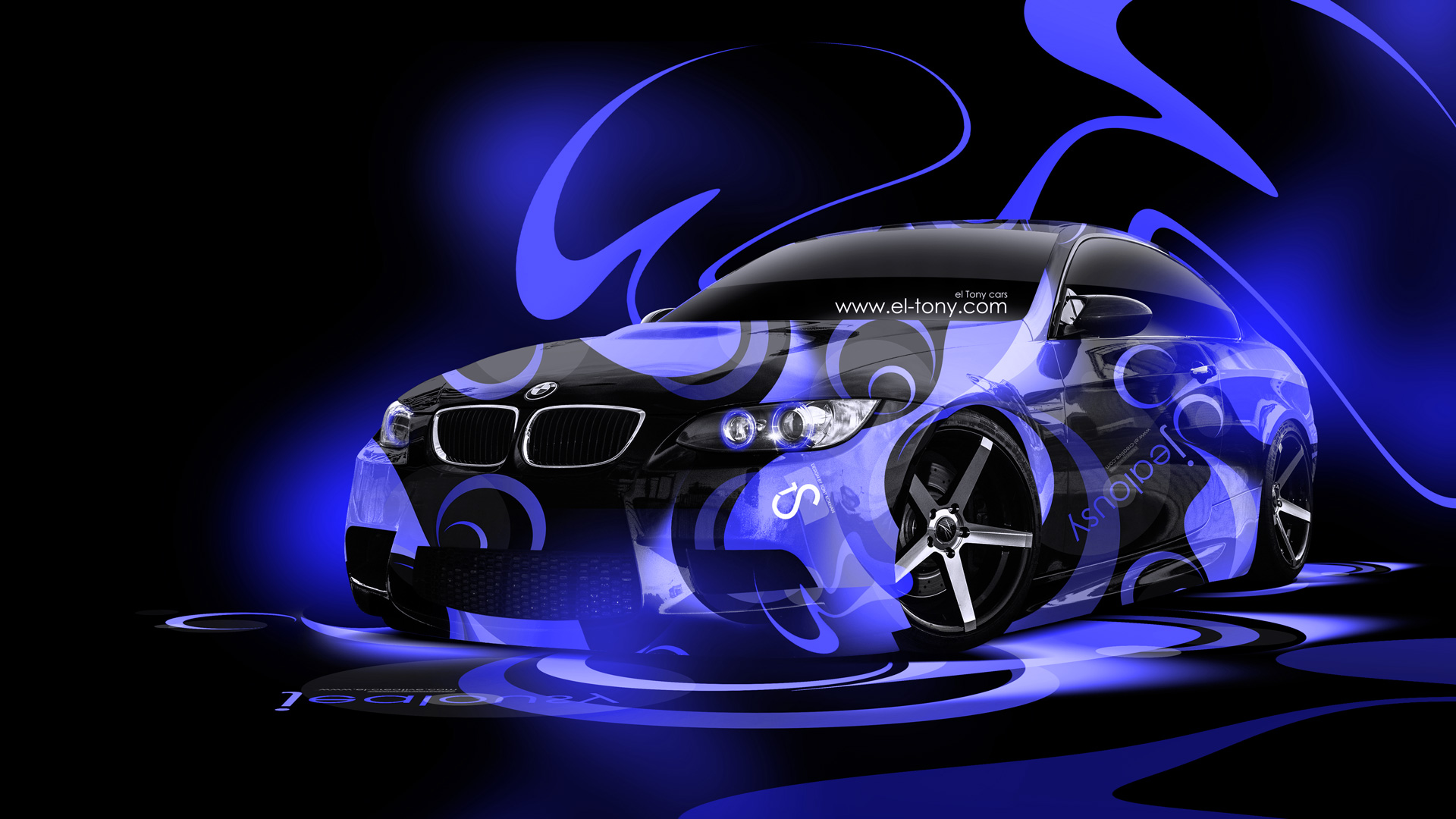 BMW E92 M3 Super Abstract Car 2014 Blue Neon HD Wallpapers design by