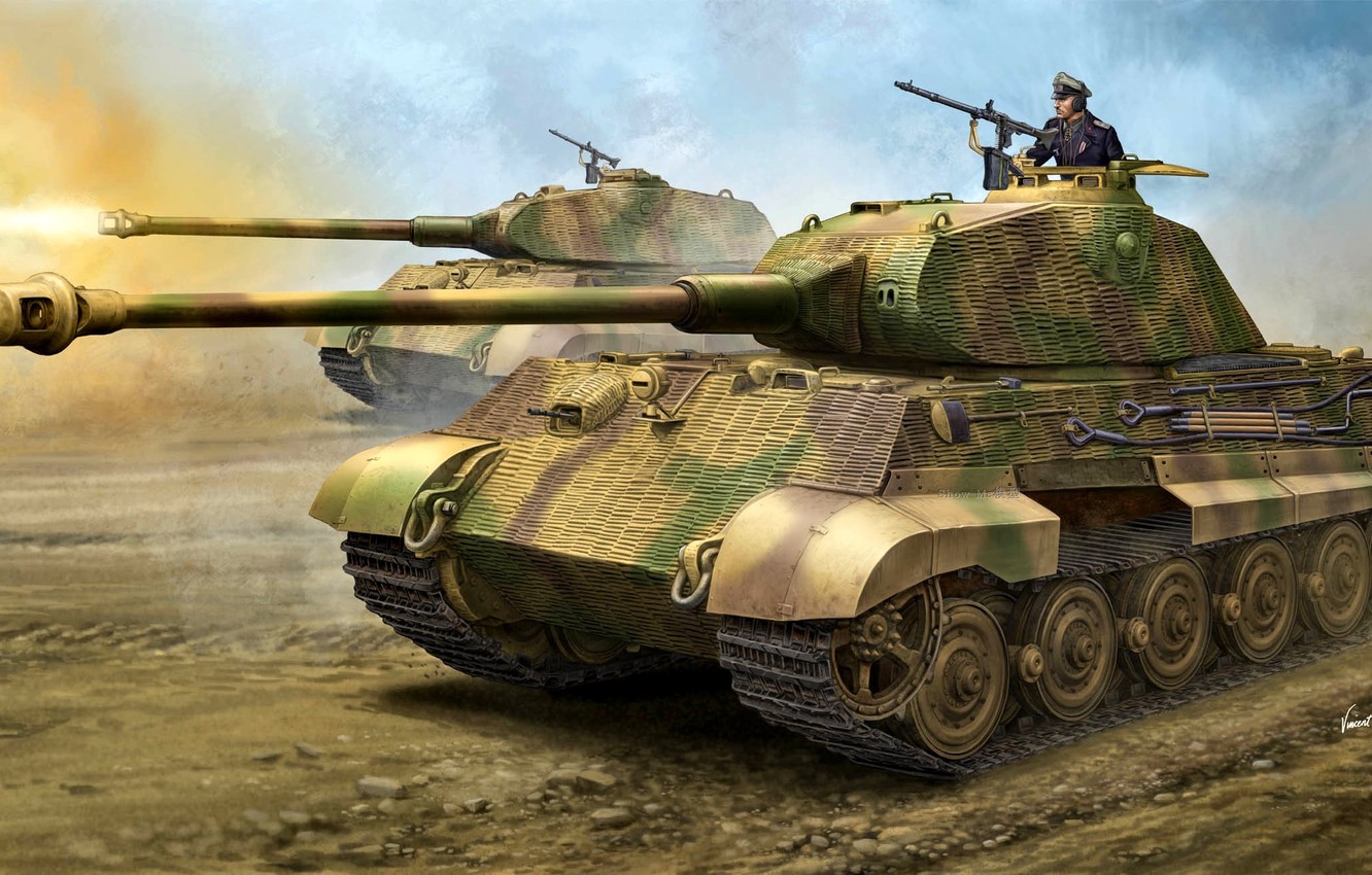 Wallpaper Figure Germany Tank Tiger Ii Heavy Ww2 The