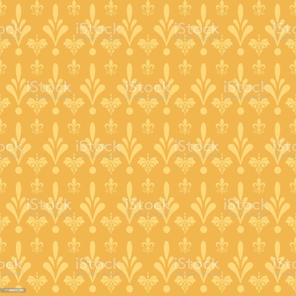 Decorative Seamless Pattern Yellow Background Texture In Retro