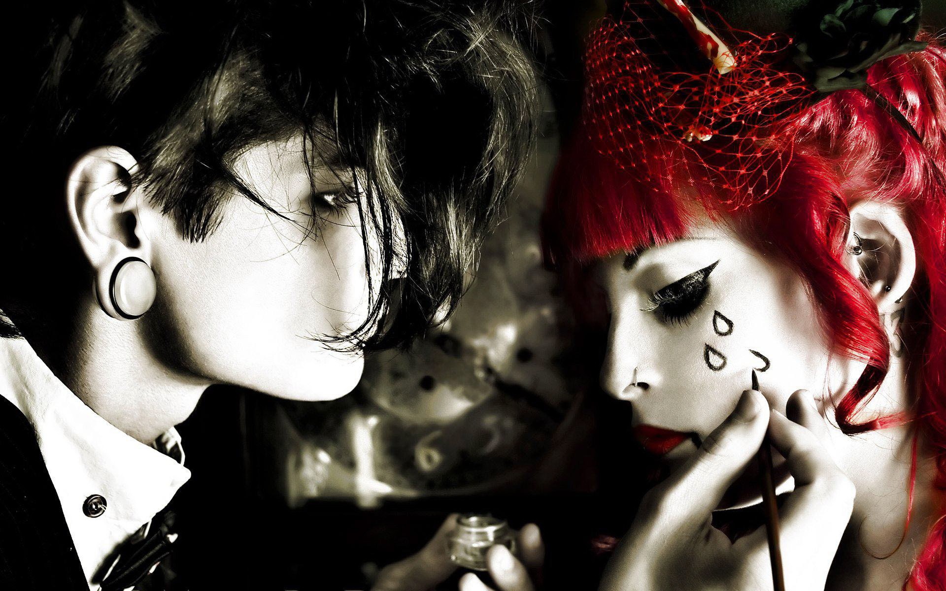 Black Tears Wallpaper 1920x1200 Black Tears Emo Gothic Couple Red