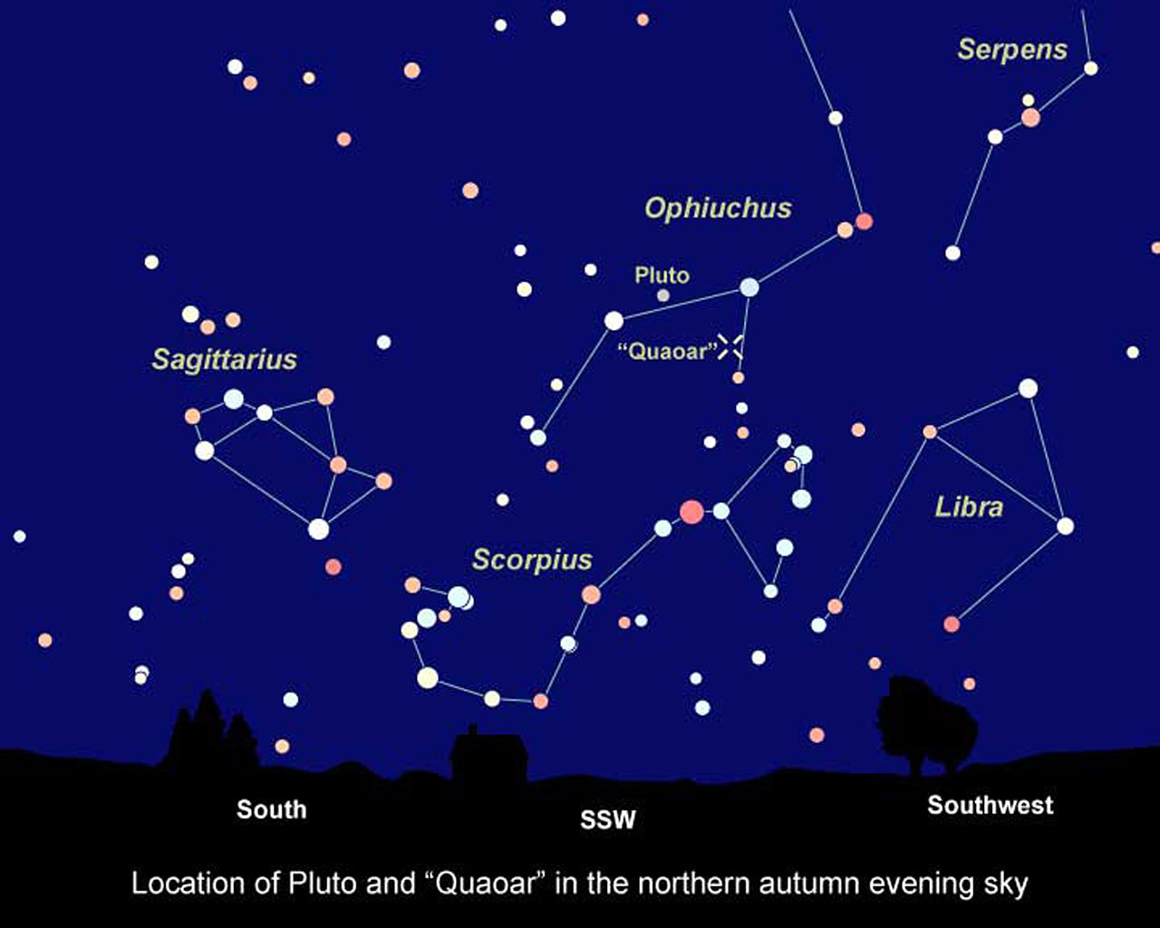 Sky Chart Showing Location Of Kbo Quaoar Esa Hubble
