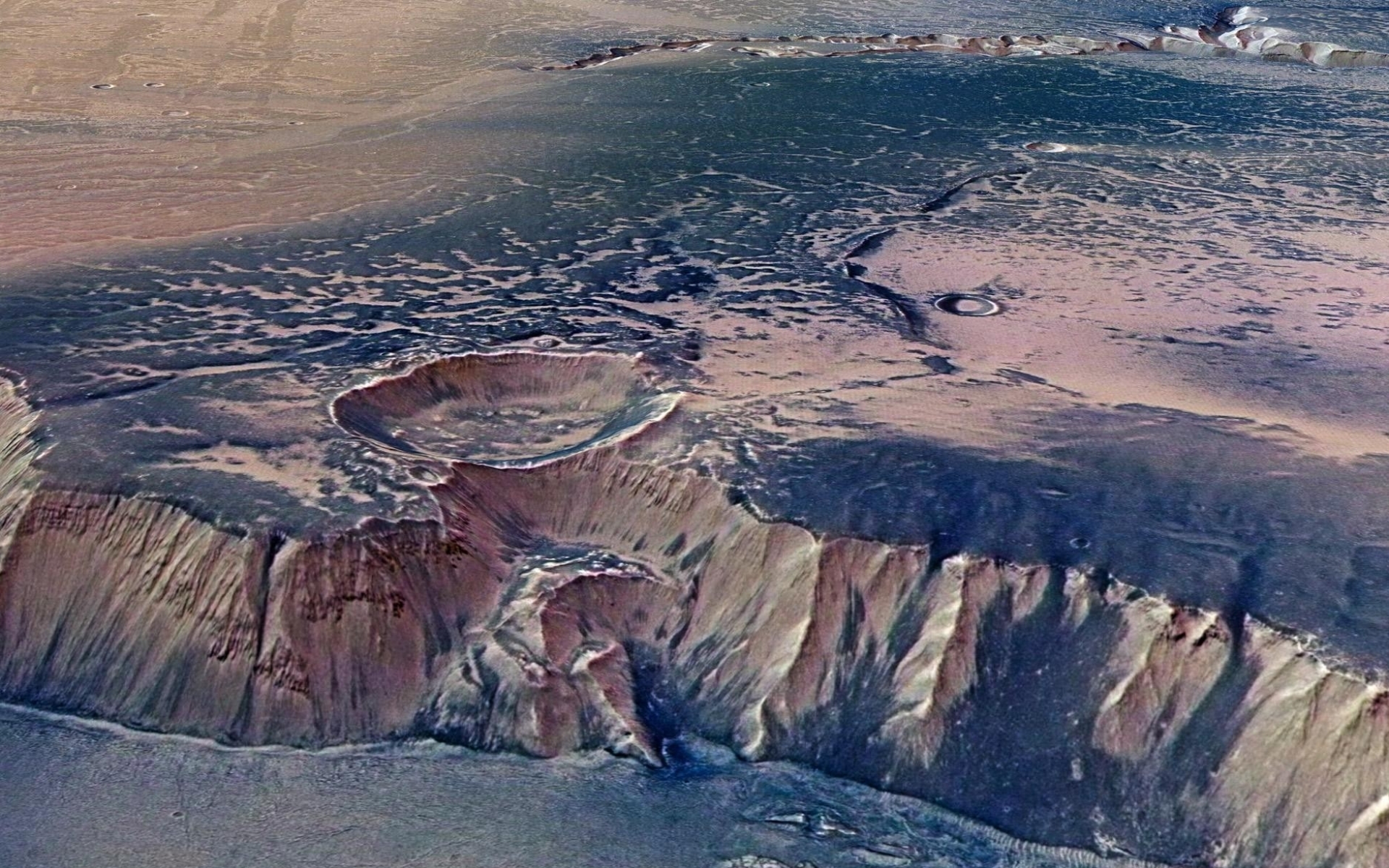 Mars Nasa Crater Desktop Pc And Mac Wallpaper