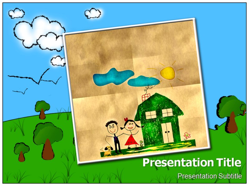 Powerpoint Presentation On Children Drawings Template Ppt Background