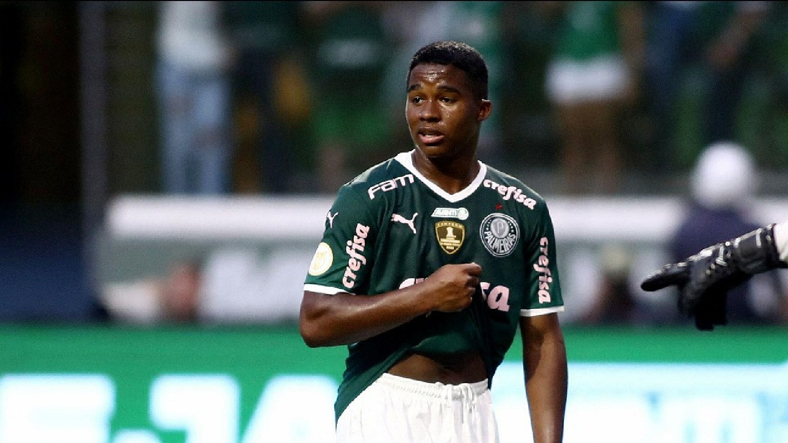 Endrick Felipe of Palmeiras during a football match