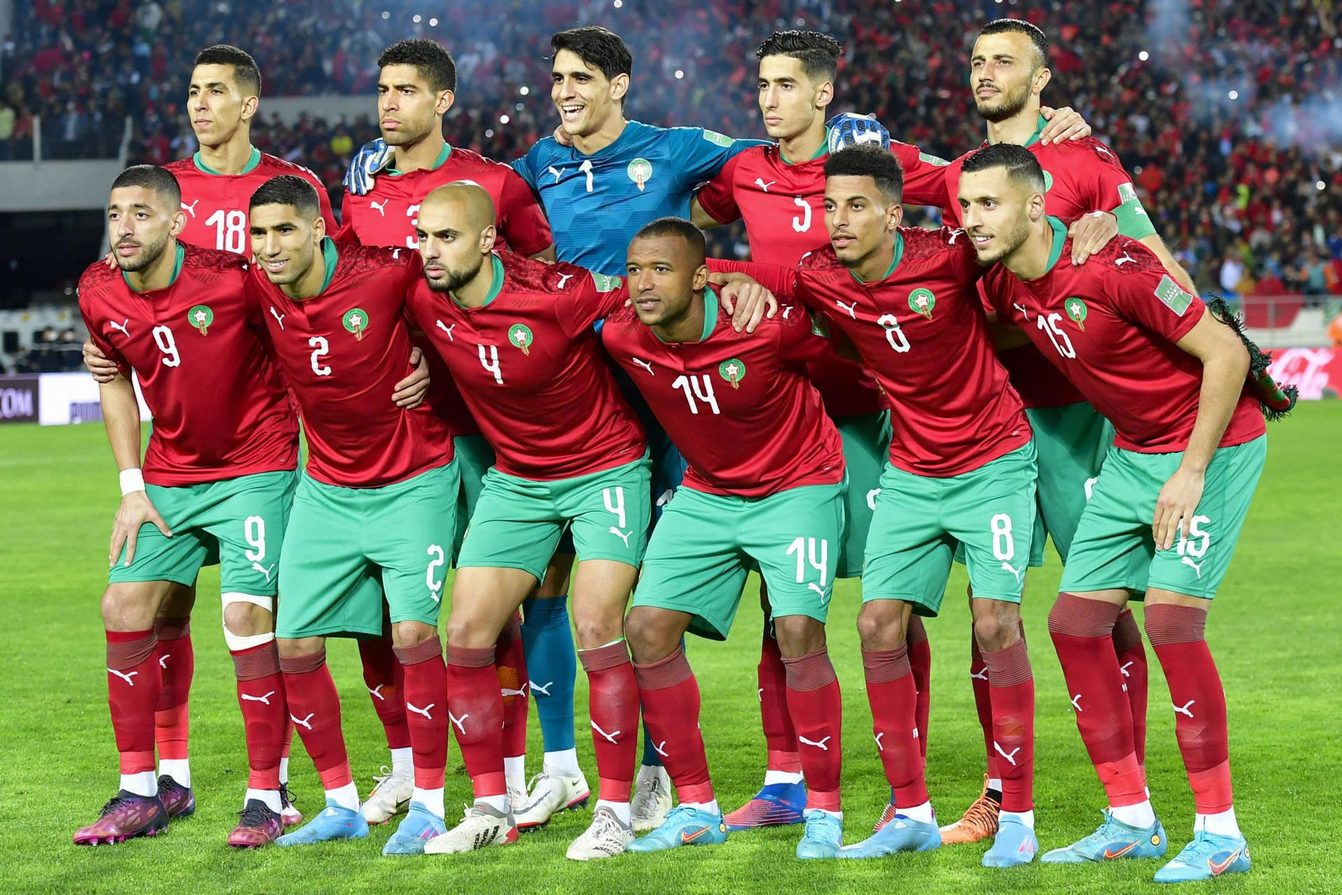 Morocco National Football Team Group Photo Side