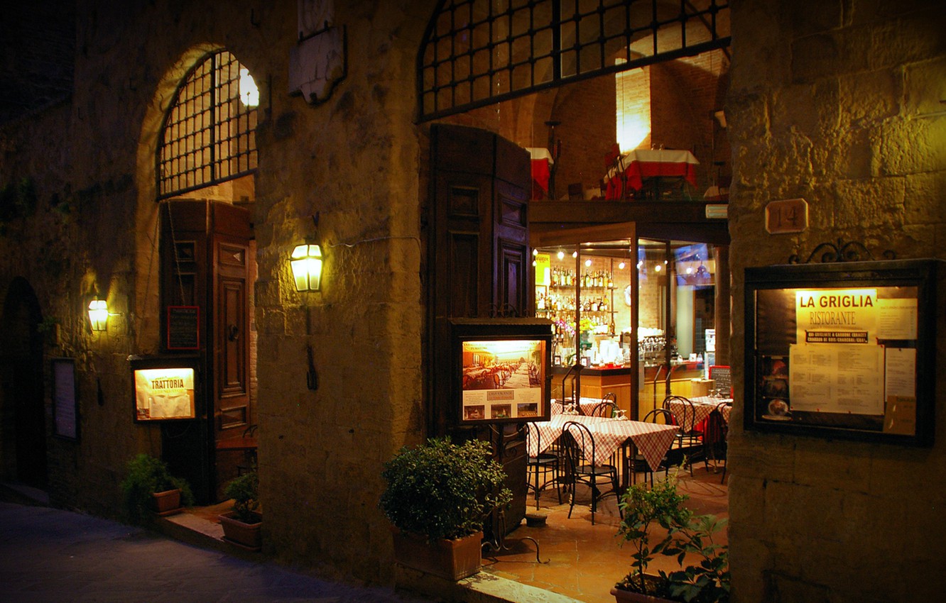 Wallpaper The City Street Evening Restaurant Lovely