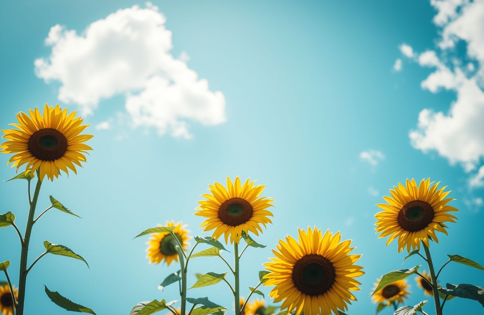 Clouds Sunflower Aesthetic Wallpaper