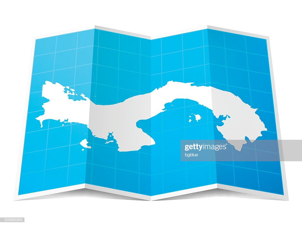 Panama Map Folded Isolated On White Background Stock Illustration
