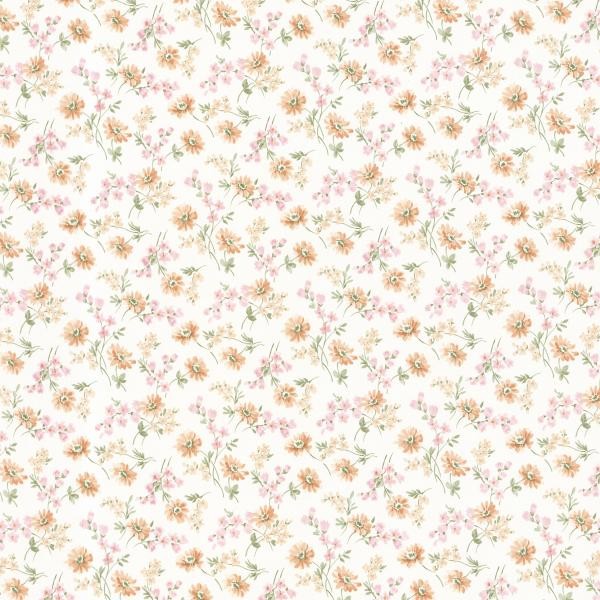 Lizabeth Peach Allover Floral Wallpaper Warehouse