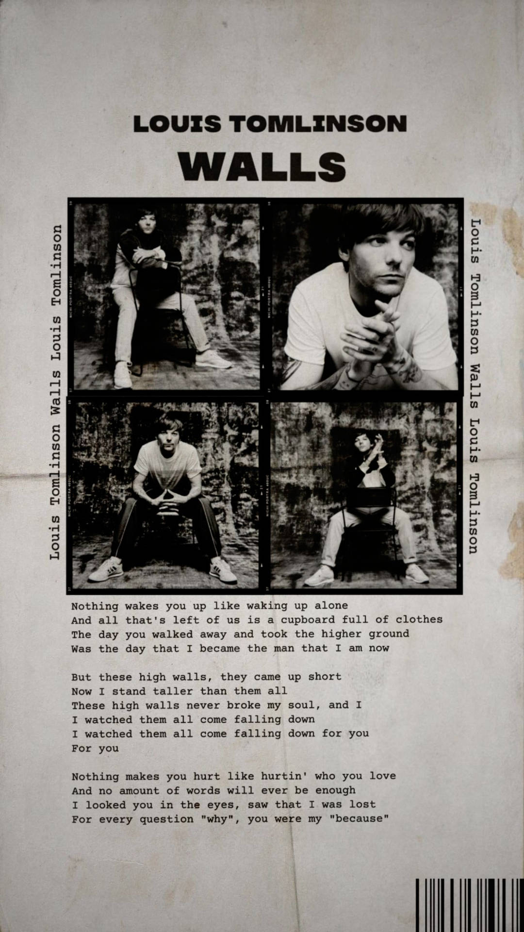 Printed Vintage Louis Tomlinson Walls Mg29voop6ciopzki Wallpaper
