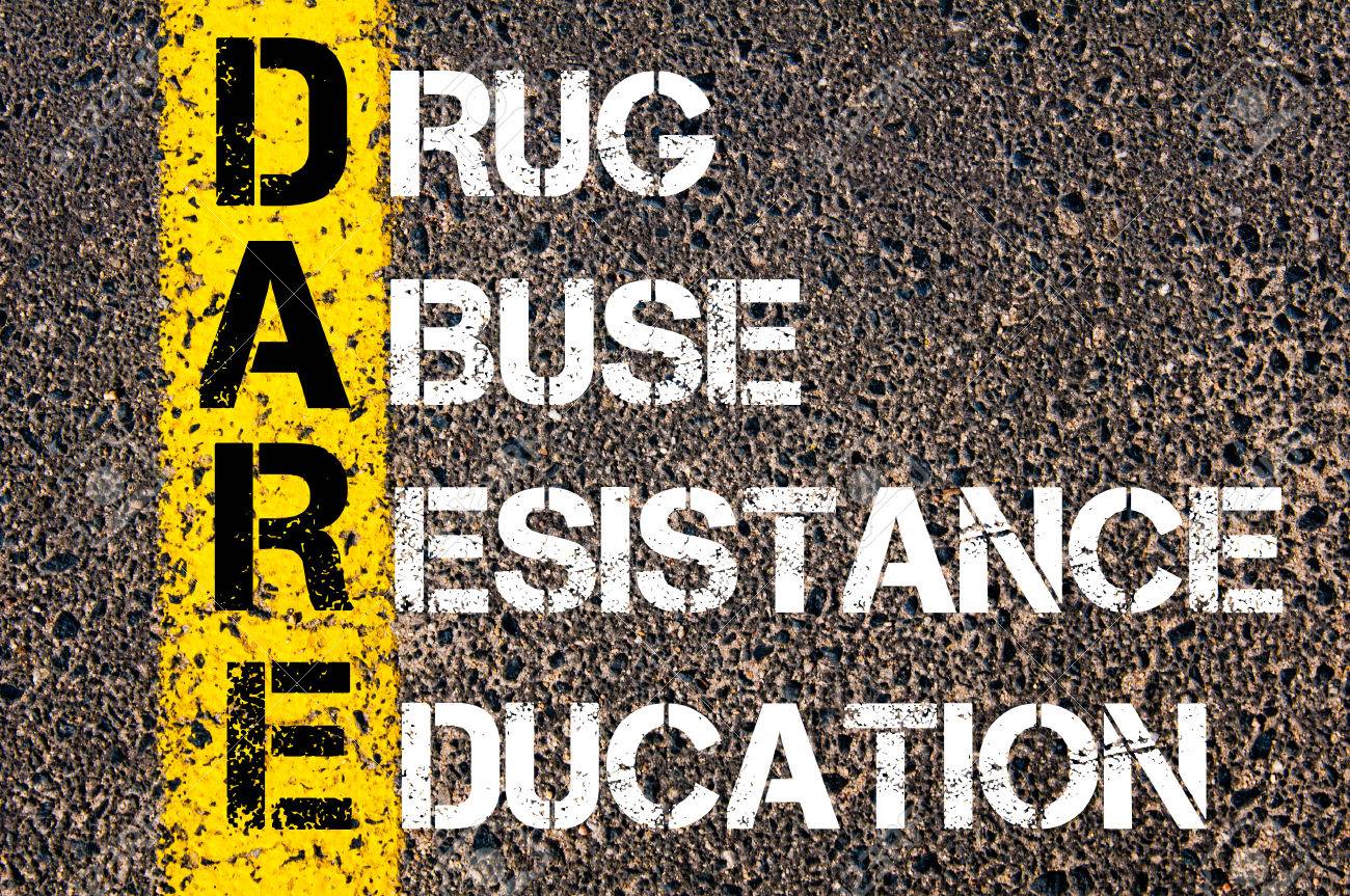 Medical Acronym Dare As Drug Abuse Resistance Education Yellow