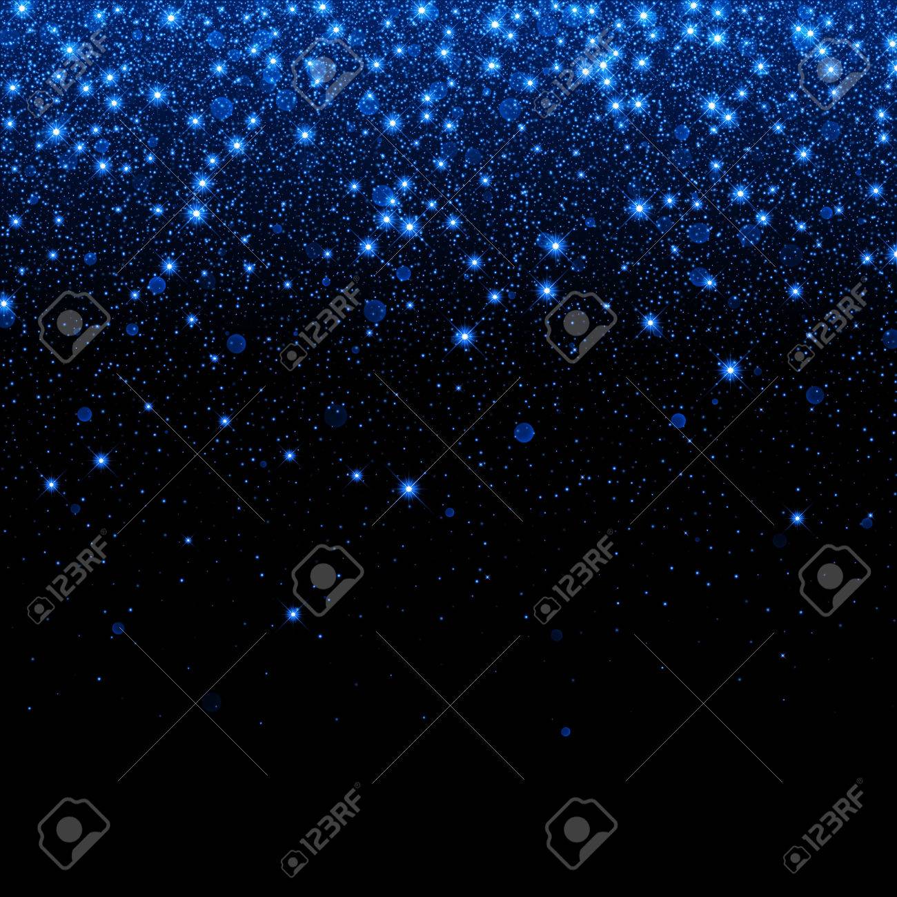 Vector Neon Blue Glitter Particles Background Effect For Luxury