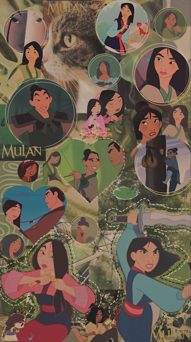 Mulan aesthetic wallpaper Collage de disney Siluetas disney