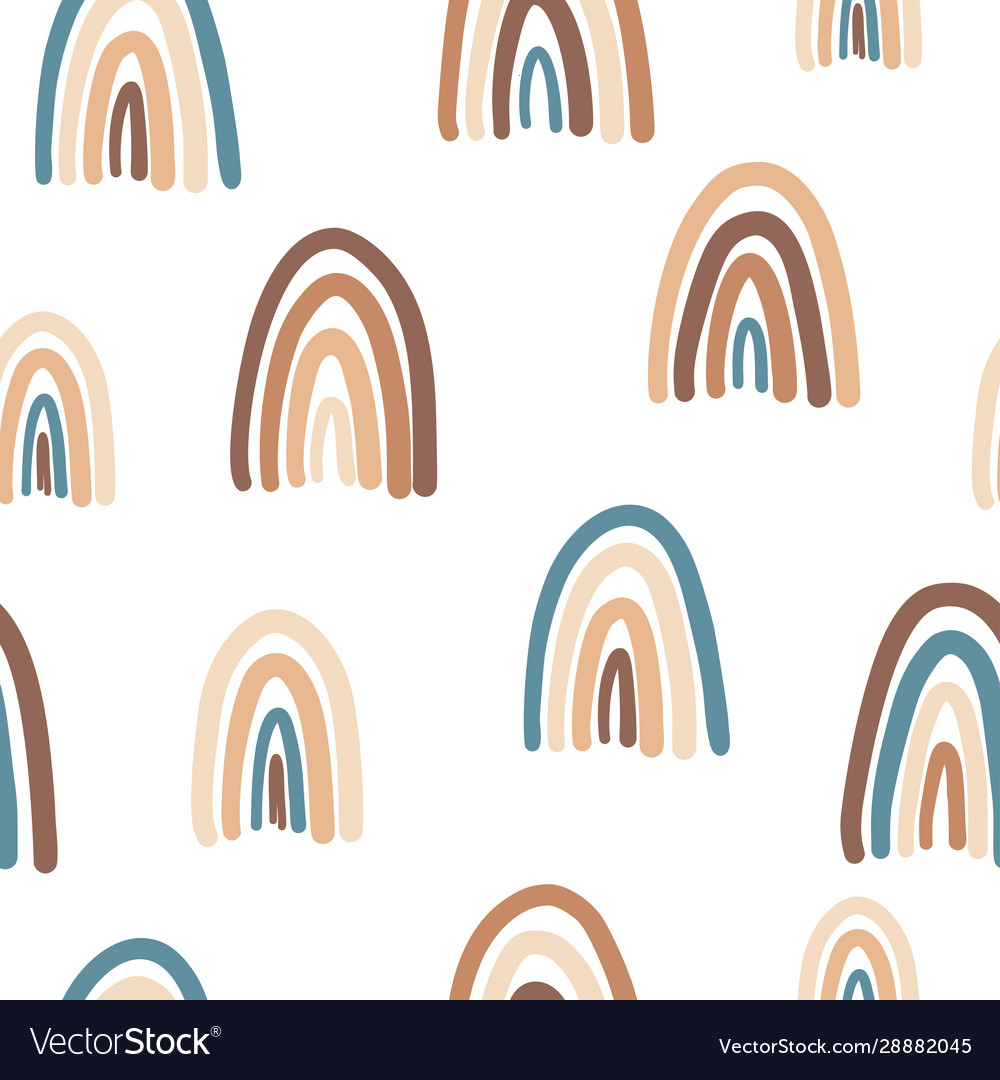 Cute Rainbows Seamless Pattern Trendy Background Vector Image