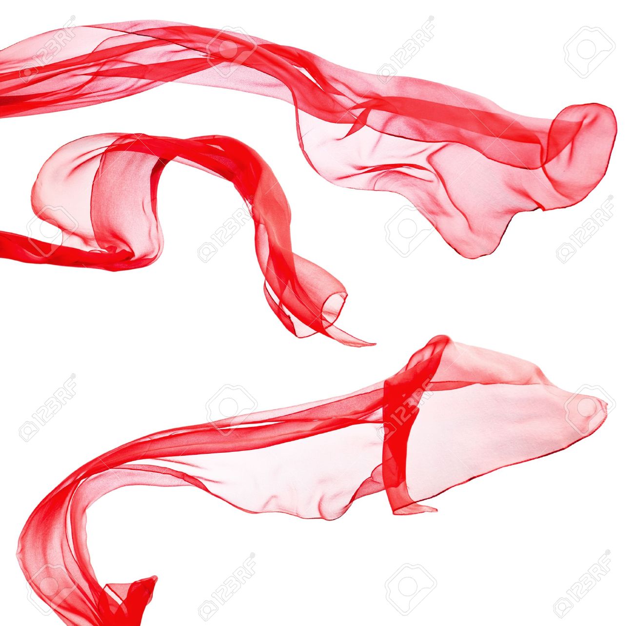 Red Scarf Isolated On A White Background Stock Photo Picture And