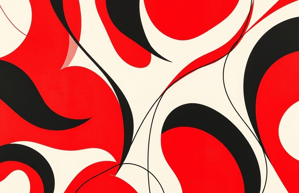 Red Black White Abstract Wallpaper