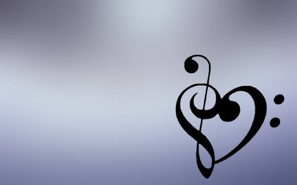 HD Black And White Treble Clef Musical Notes Wallpaper