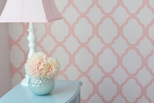 Pink White Quatrefoil Wallpaper Nursery Wall Patterns